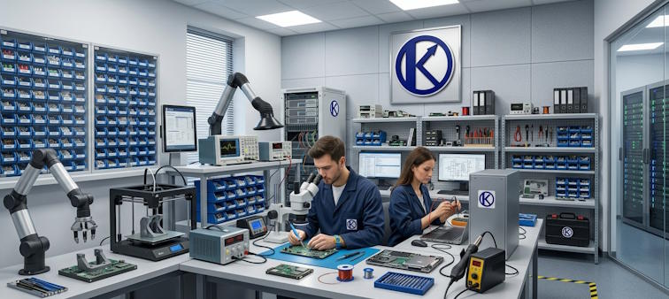 Técnicos trabajando en el taller de Kilbytec